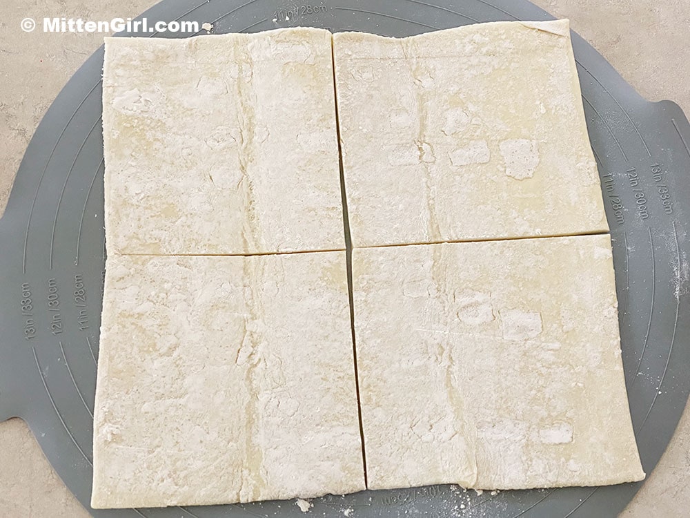 Divide the dough into four equal pieces